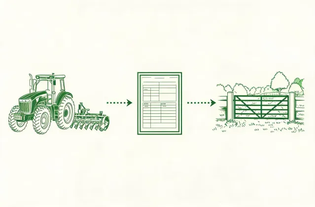 Illustrated tractor procurement planning route